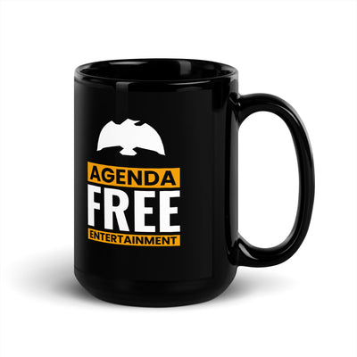 Agenda Free Entertainment Yellow Theme Black Glossy Mug iamencoded