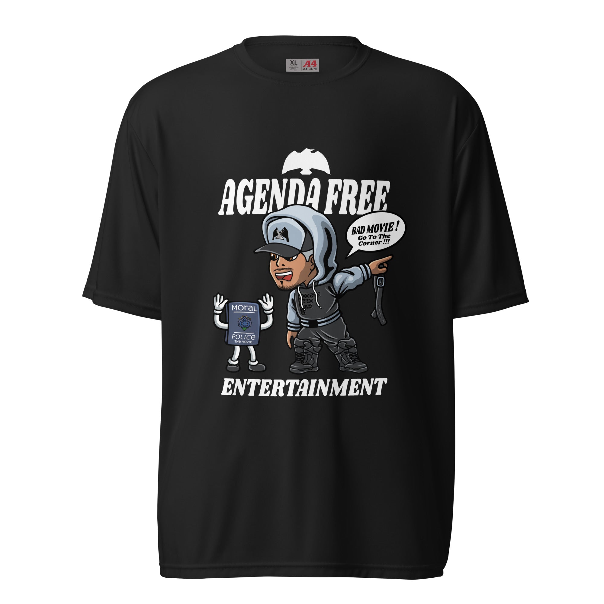 Agenda Free Entertainment Bad Movie Unisex performance crew neck t-shirt iamencoded